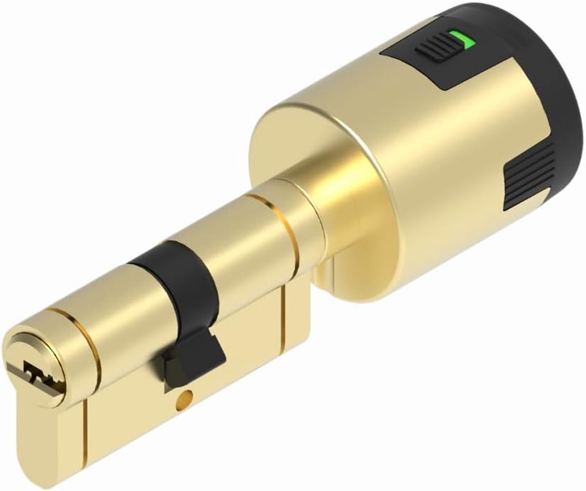 CPLUS ALARM Cilinderslot, 30 x 40 cm, hoge veiligheid met geïntegreerde alarmsensor van 100 dB, anti-bumping- en anti-boorbeveiliging, inclusief 5 XL-sleutels, messing afwerking
