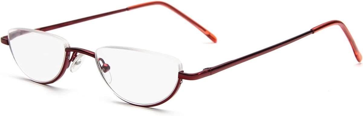 Uniseks leesbril, half frame, ultradun, met metalen scharnier