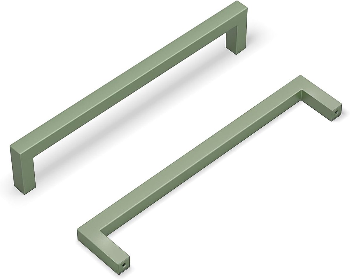 goldenwarm Keukenkastgrepen, keukengrepen, kastgrepen, kastgrepen voor keukenkastjes, 128 mm, groen, 5 stuks