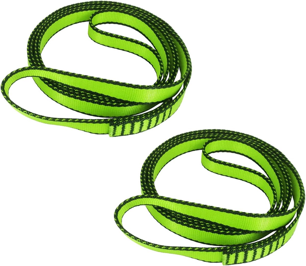 18 mm nylon klimslingloper, 23 KN nylon touw, van toepassing op rotsklimmen, bergbeklimmen, wandelen, bergafwaarts, nooduitrusting, enz. (groen (2 stuks), 120 cm/48 inch)