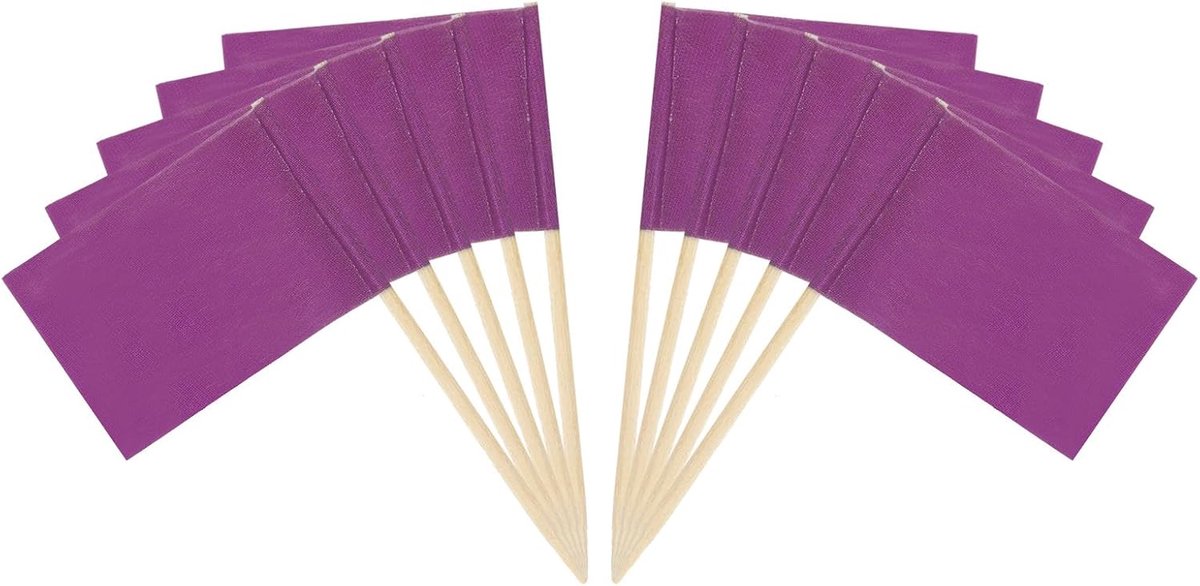Tandenstokers, 100 stuks kleurrijke kaasmarkers gekleurde tandenstokers etikettering markering taart toppers cupcake sandwiches voorgerechten cocktailsticks, paars