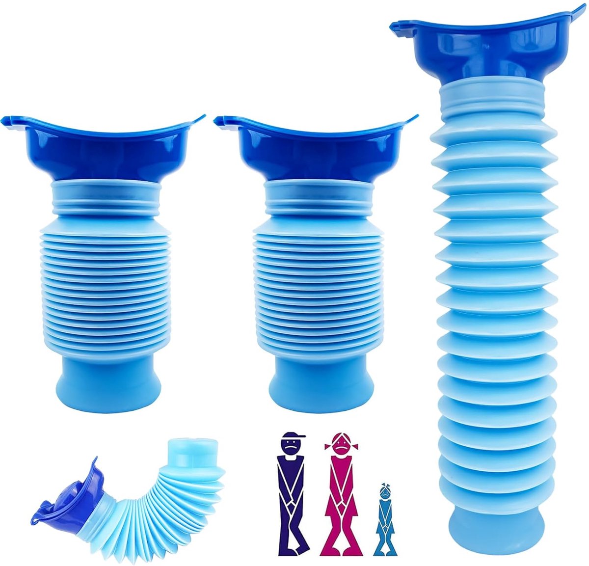 urineflessen, 2 stuks, 750 ml, uniseks, draagbaar, mobiel toiletpotje, pipi-urinefles, herbruikbaar, urinoir voor camping, auto, reizen, file en wachtrijen