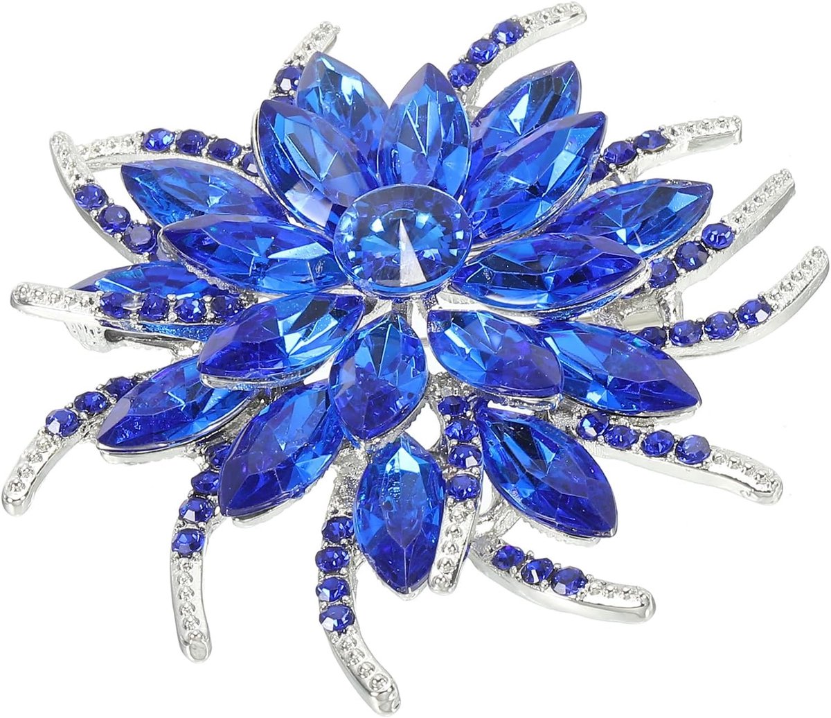 Strass bloem broche Pin, Vintage Crystal Flower Revers Pin