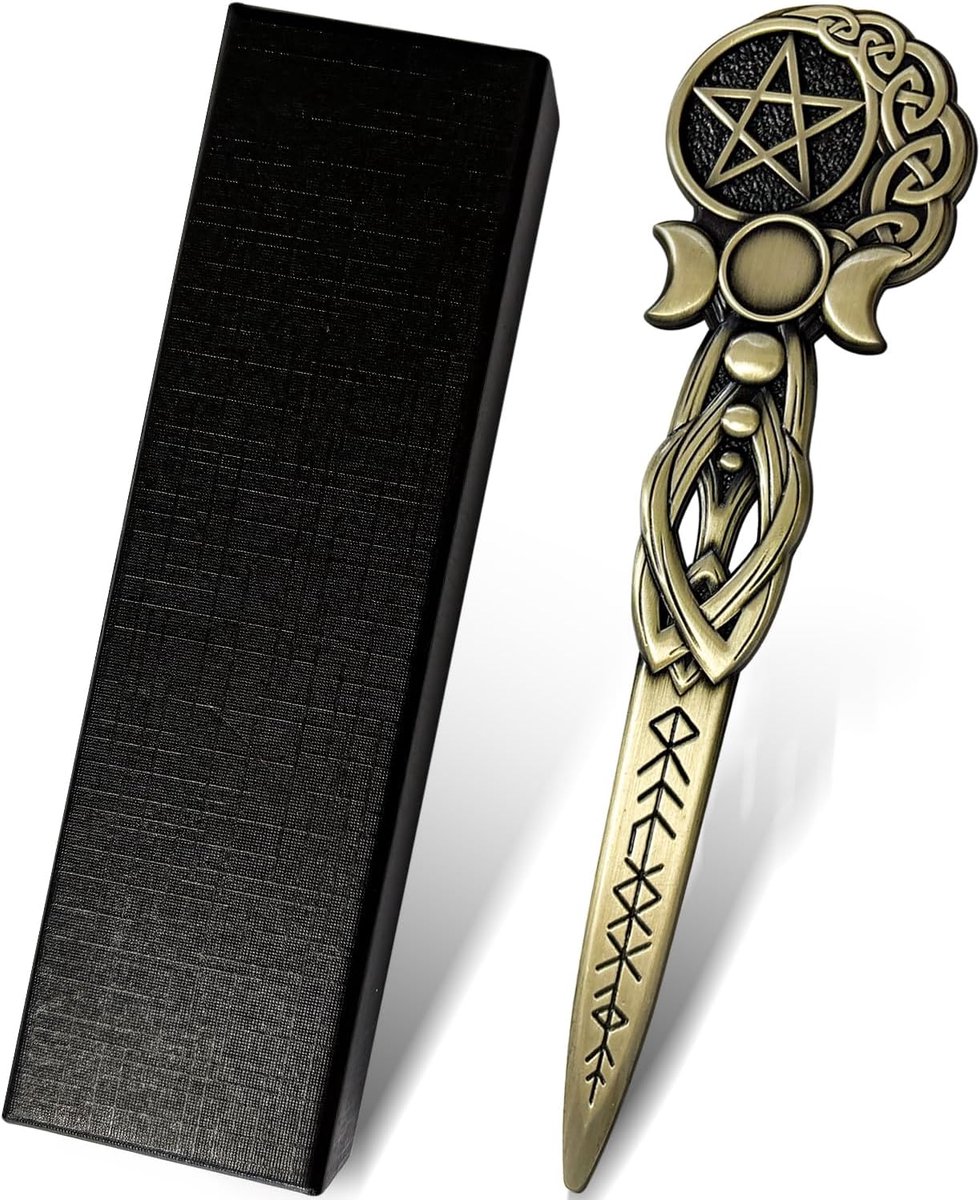 Metalen brievenopener, vintage brievenopener, 15,5 cm lang, elegante brievenopener voor vrouwen, brievenopener voor thuiskantoor (goudkleurig)