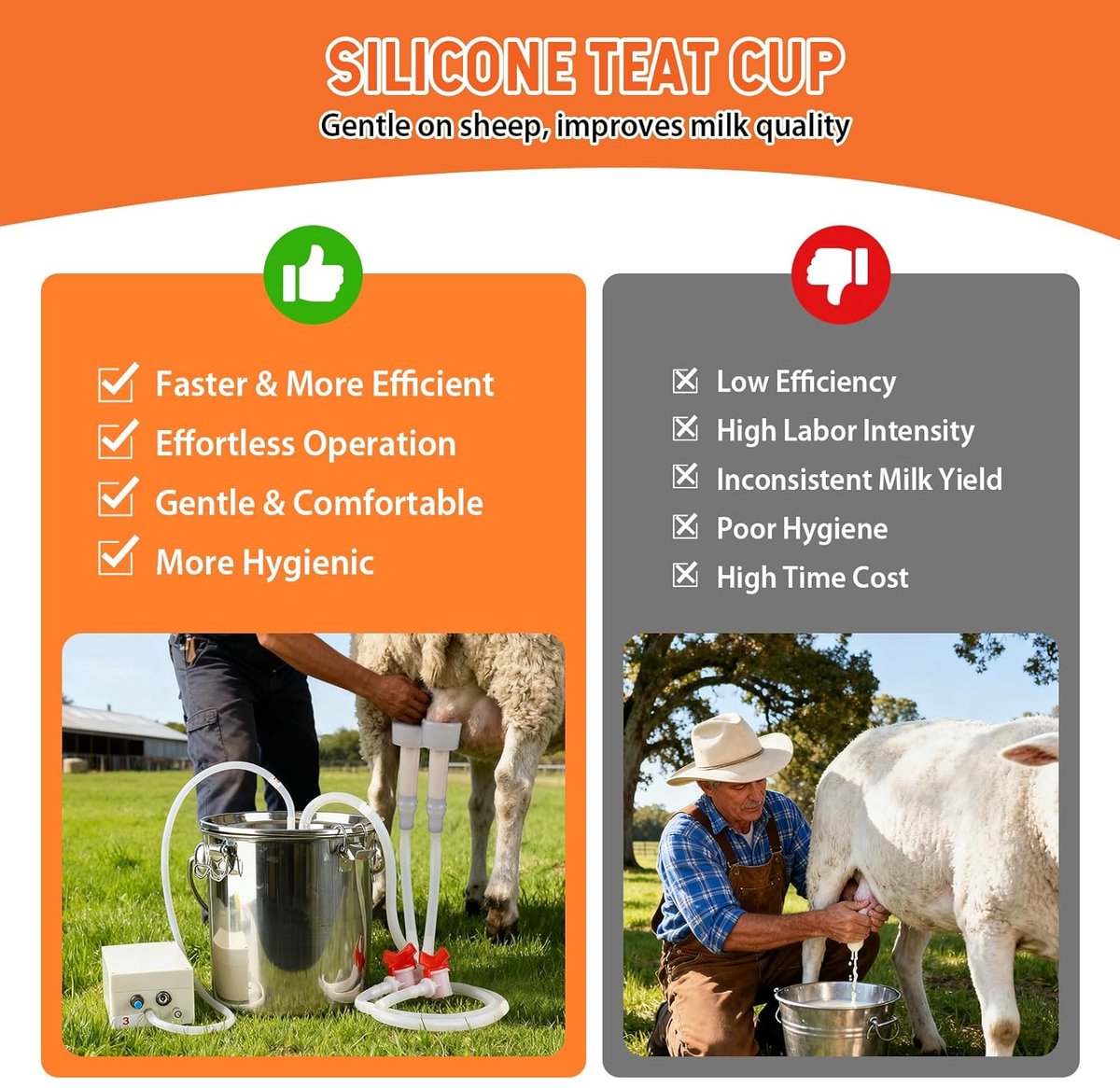 melkmachine voor schapen, 5 liter, geitenmelkmachine, vacuümpomp, melker, vat, tank, roestvrijstalen melkmachine, zuigpuls, melker voor schapenkoeien en geiten