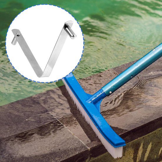 6 Stuks V-Vormige Clip voor Zwembadborstels, Staal Dubbele Pen met Veerknop Vlinderclips Zwembaden voor Spa's Skimmernetten Stofzuigerborstels Bladhark en Reinigingsgereedschap — afbeelding 4