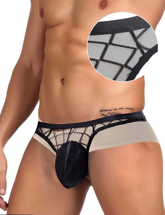 string voor heren, erotisch, warm, transparant, slip, grote maat, jockstrap van tule, mini-stringue tanga, taille, laag, ondergoed, kant, sissy, ondeugende lingerie, zwart, outfit — afbeelding 3