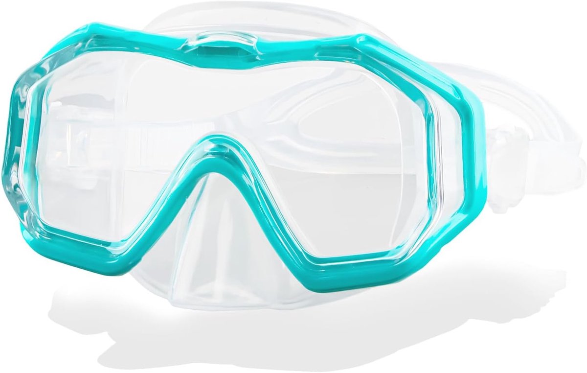 Zwembril voor kinderen, zwembril voor kinderen, 4-16, duikbril voor kinderen, 180° panoramisch, anti-condens- en lekvrij, duikmasker voor kinderen met neusafdekking