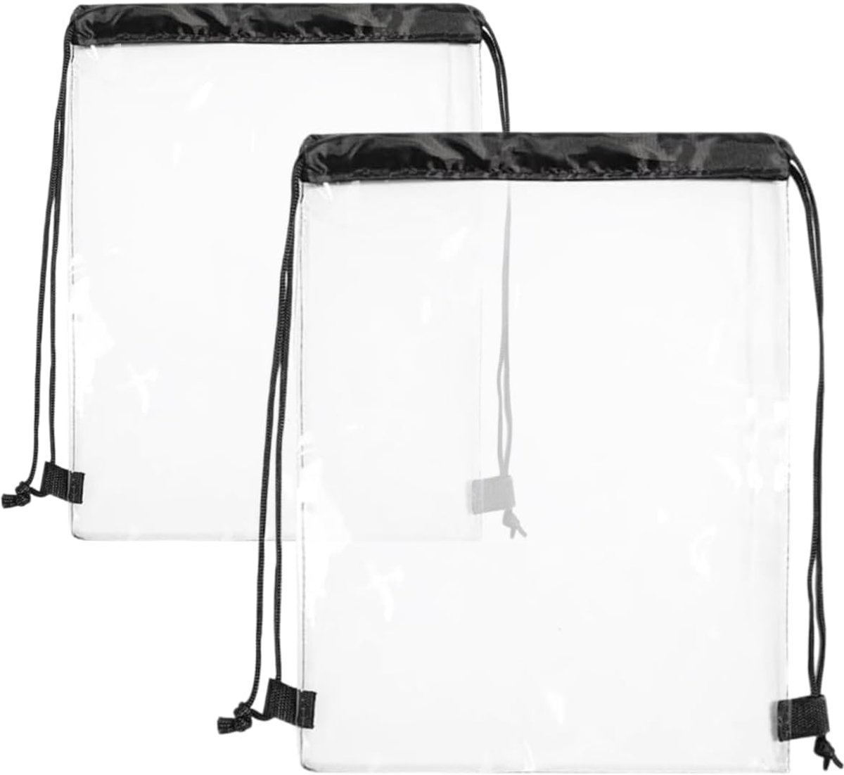 tas met trekkoord, 2 stuks, doorzichtige rugzak voor sport, school, reizen en festivals, waterdichte gymtas, ideaal voor strand en vrijetijdsactiviteiten
