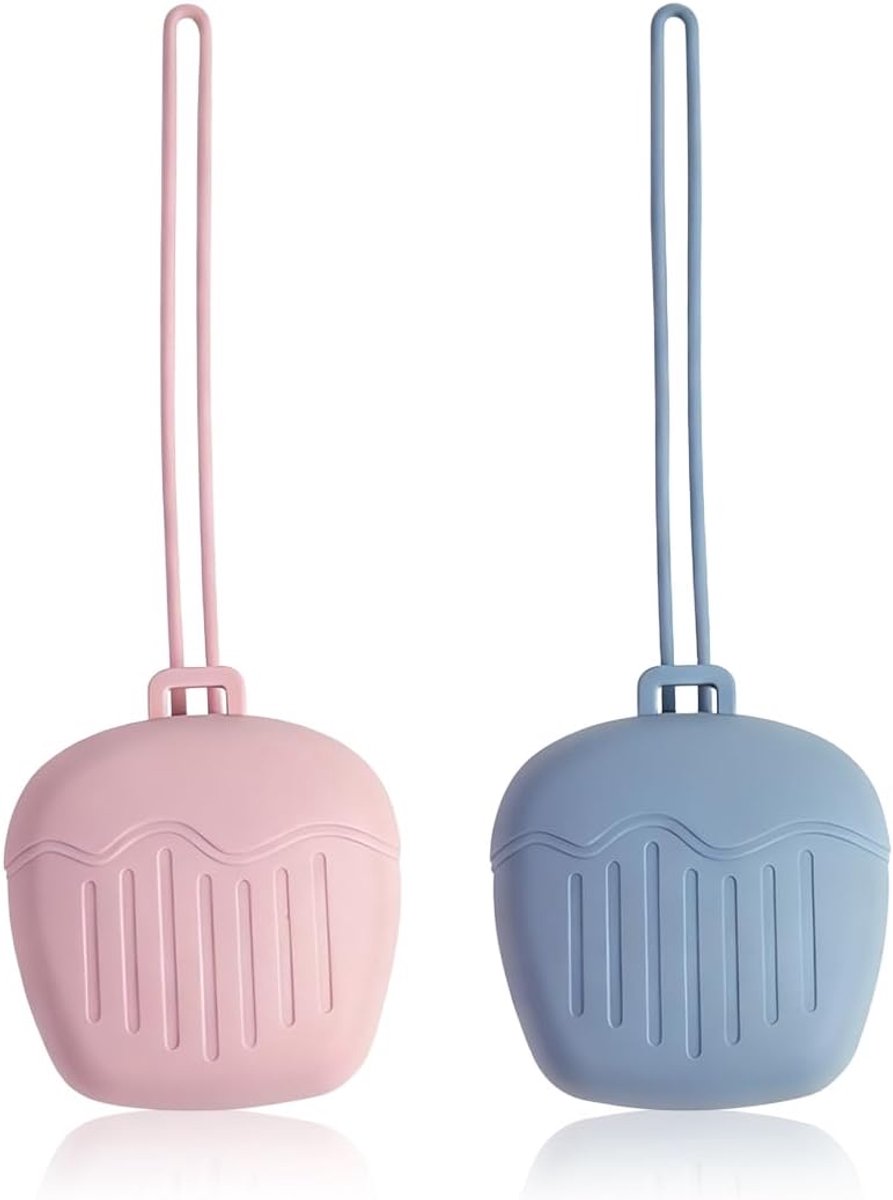 2 stuks Ice Cream fopspeenbox van siliconen voor baby's en peuters, draagbare fopspeen voor onderweg, beschermhoes voor fopspeen, cadeau voor pasgeborenen