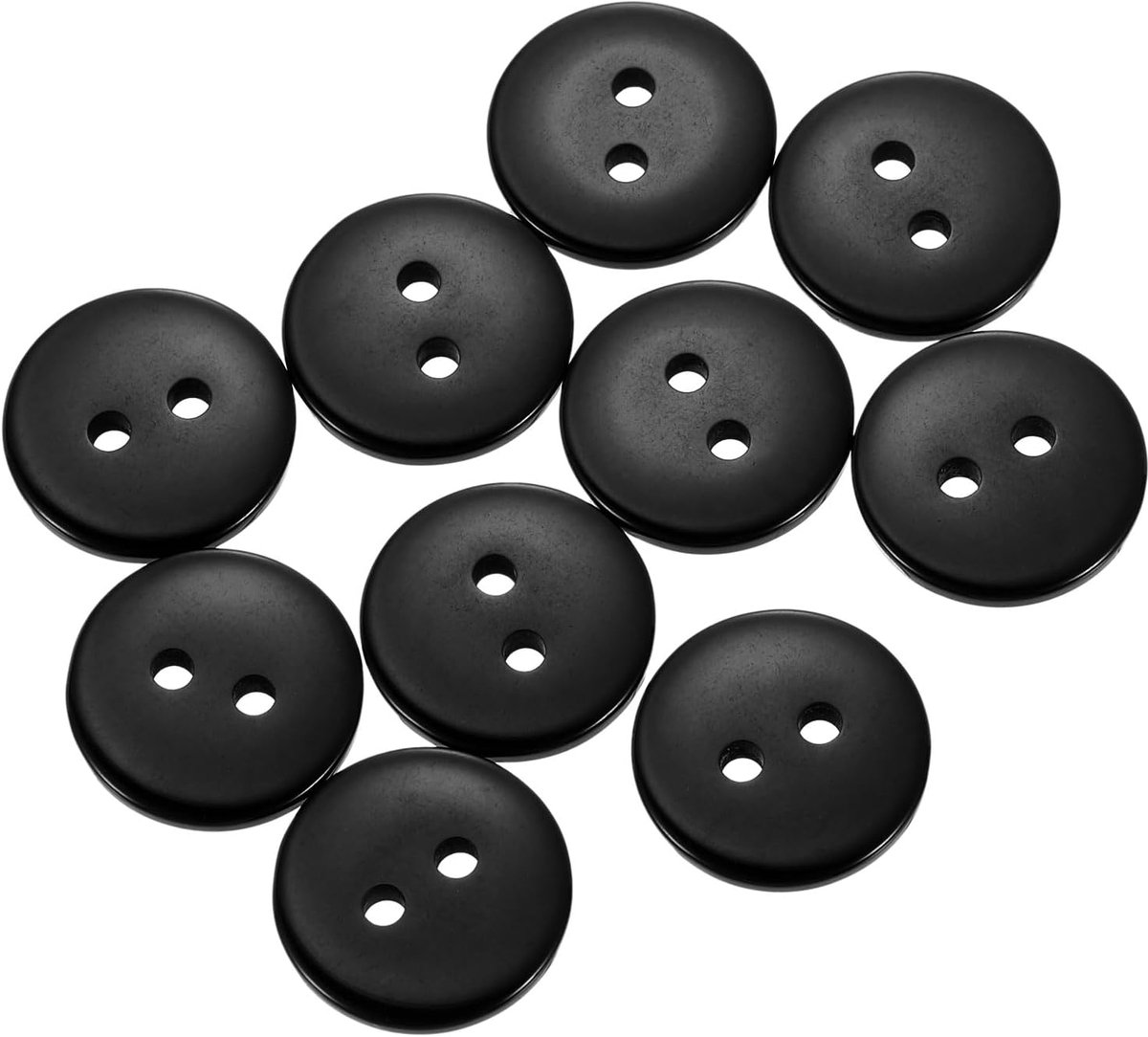10 stuks hars-naaiknoppen, 15 mm (5/8 inch) 2 gaten ronde ambachtelijke decoratie knopen voor mantel, kleding vakantie decoratie, zwart