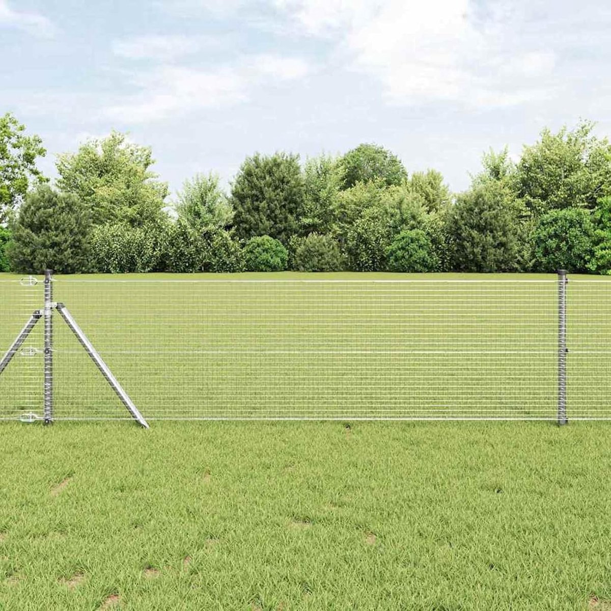 Gelaste draadomheining 0,5 x 100 m verzinkt staal, hekstangen gaashek draadomheining tuinhek voor binnenplaats kippenhok wilgenafrastering 42004987