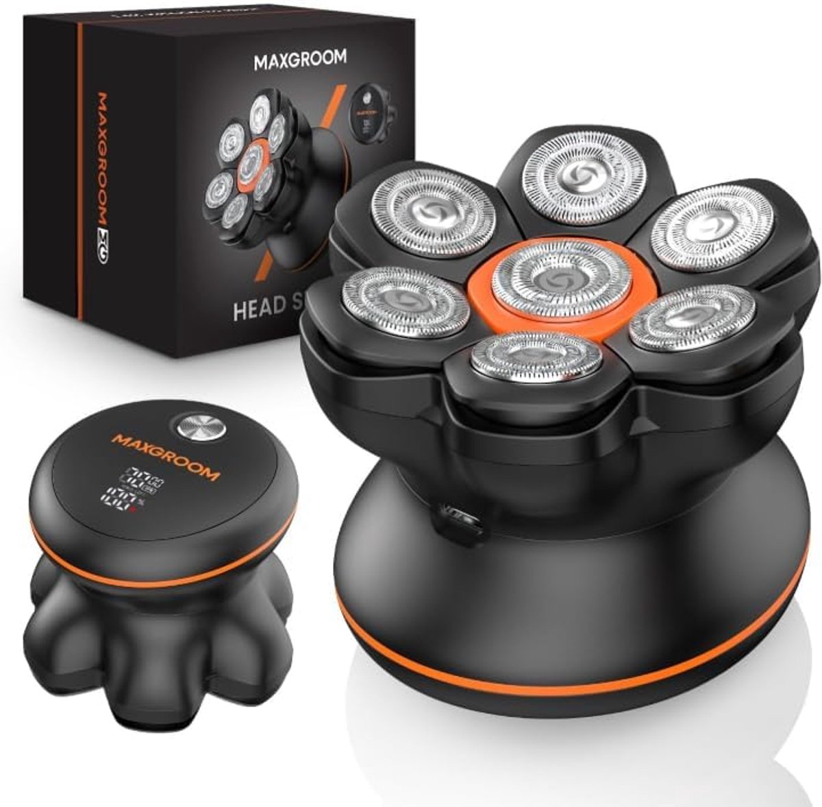 Elektrisch Scheerapparaat voor Kale Hoofden - 7D Head Shaver Waterproof - Draadloos met LED Display - Flexibele Scheerkoppen - Wet & Dry