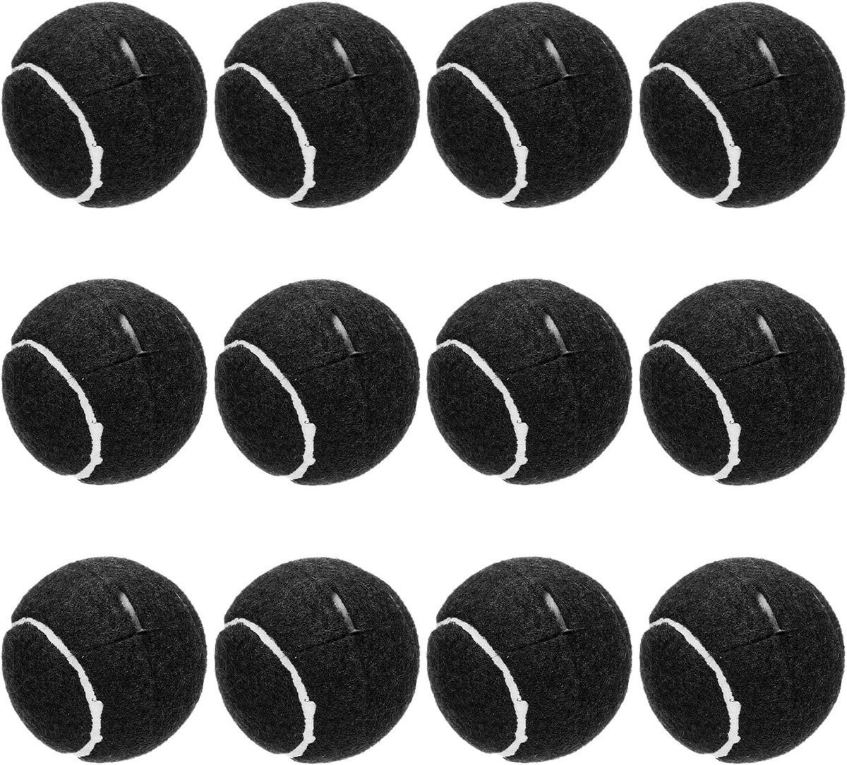 12 stuks Voorgesneden Walkers Tennisballen, Universele Voorgesneden Gleitballen Walkers Accessoires Gleiter voor Meubelpoten en Bescherming, Zwart