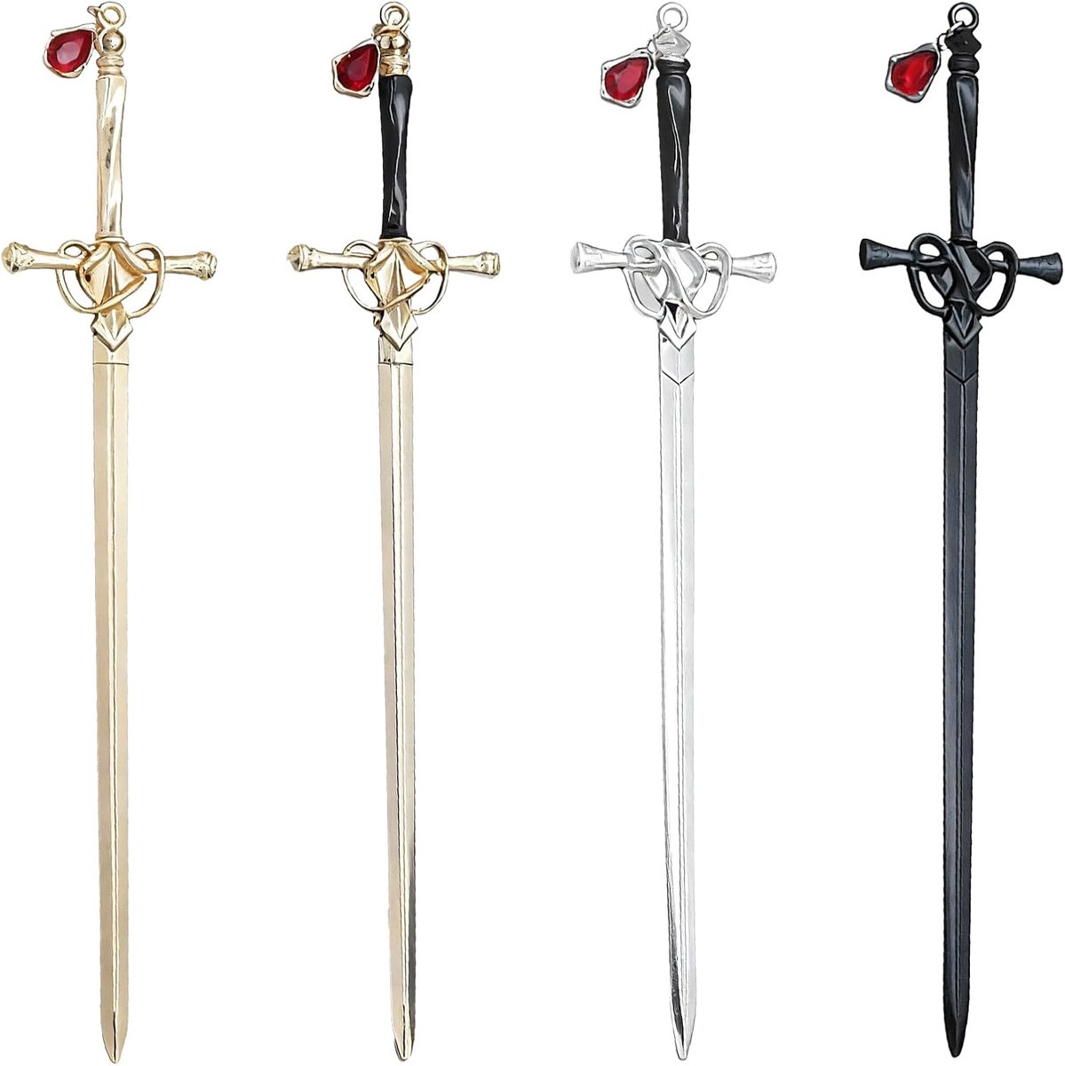4 stuks brievenopener, zwaard, metalen brievenopener, mes, brievenopener, edel, 20 cm, metalen letteropener voor enveloppen, kantoorbenodigdheden, envelopsnijder, envelopopener voor kantoor en thuis