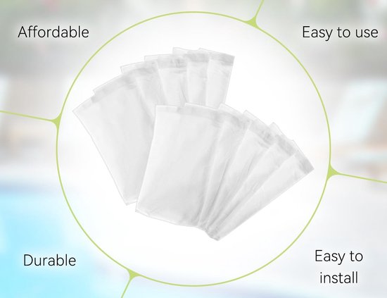 10 stuks zwembad-skimmersokken, herbruikbaar, fijne filtering, skimmernet, elastische zwembadsokken voor filteraccessoires, geschikt voor het filteren van harige en bladeren — afbeelding 3