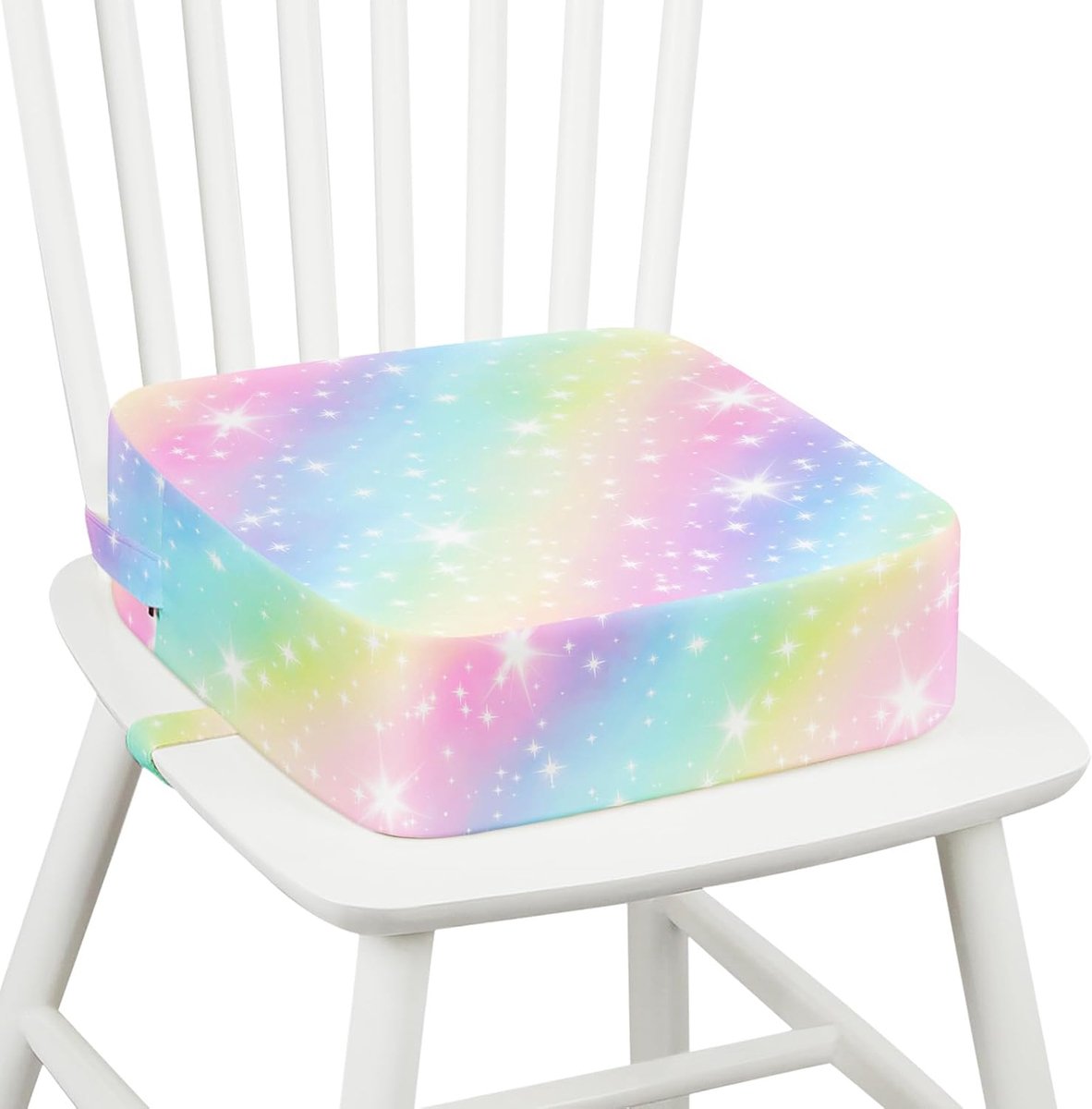 Booster Seat voor Eettafel, Ster | 10 cm dik sponskussen voor kinderen met antislip onderkant en 2 verstelbare bandjes · Sterke ondersteuning afneembaar wasbaar