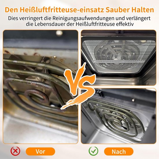heteluchtfriteuse, airfryer-accessoires voor Cosori TurboBlaze 5,5 l, 6,0 l 6,2 l, Philips Airfryer-accessoires HD9285/90 XXL 7,2 l en HD9270/90 XL 6,2 l, 22 x 21 x 0,5 cm — afbeelding 4
