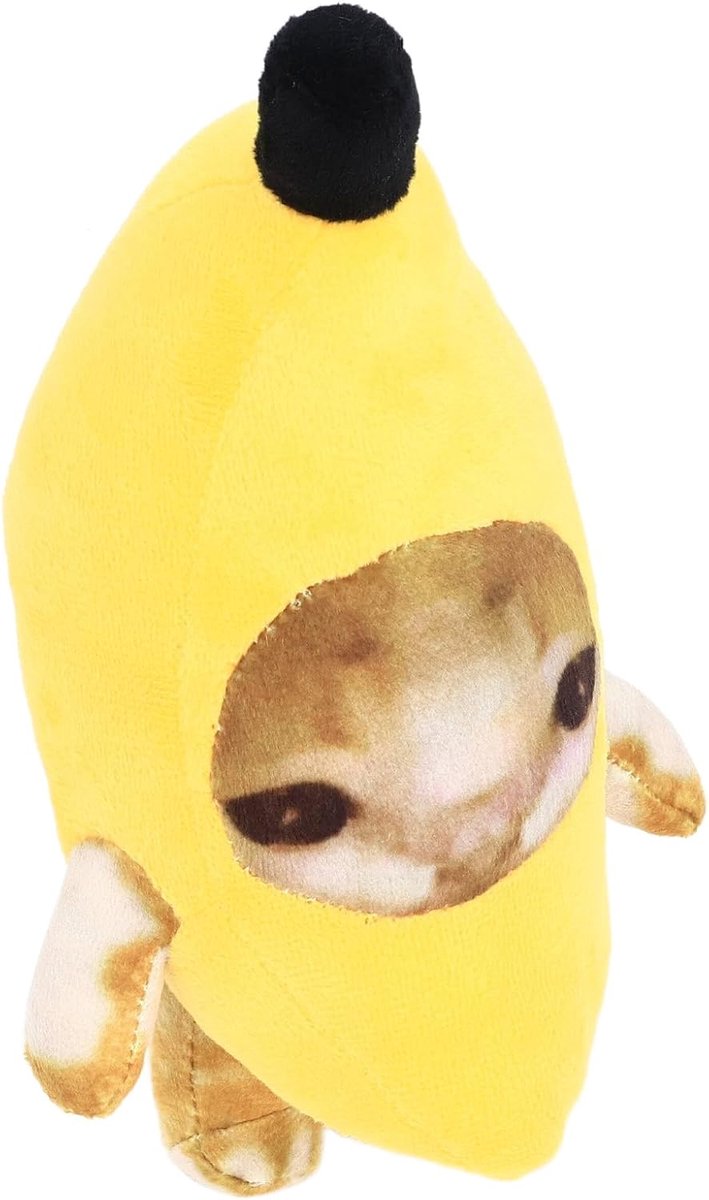 Banana Cat Plush Toy Premium Fabrics, Prachtig Vakmanschap, Stressverlichting van Knuffeldier voor Thuisdecoratie (20cm)