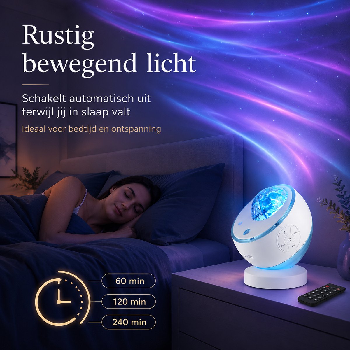 Sercano Sterrenhemel Projector – Aurora Projector met Groene Laser – 16 Kleuren – Bluetooth Speaker – 10 Geluiden & 5 Films – Timer – Met Afstandsbediening – voor Volwassenen Slaapkamer – foto 8
