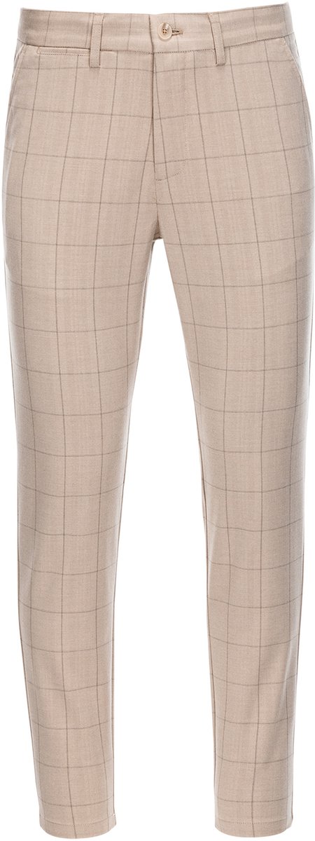 OMBRE Broek - slim fit - polyester - rits Zand XXL