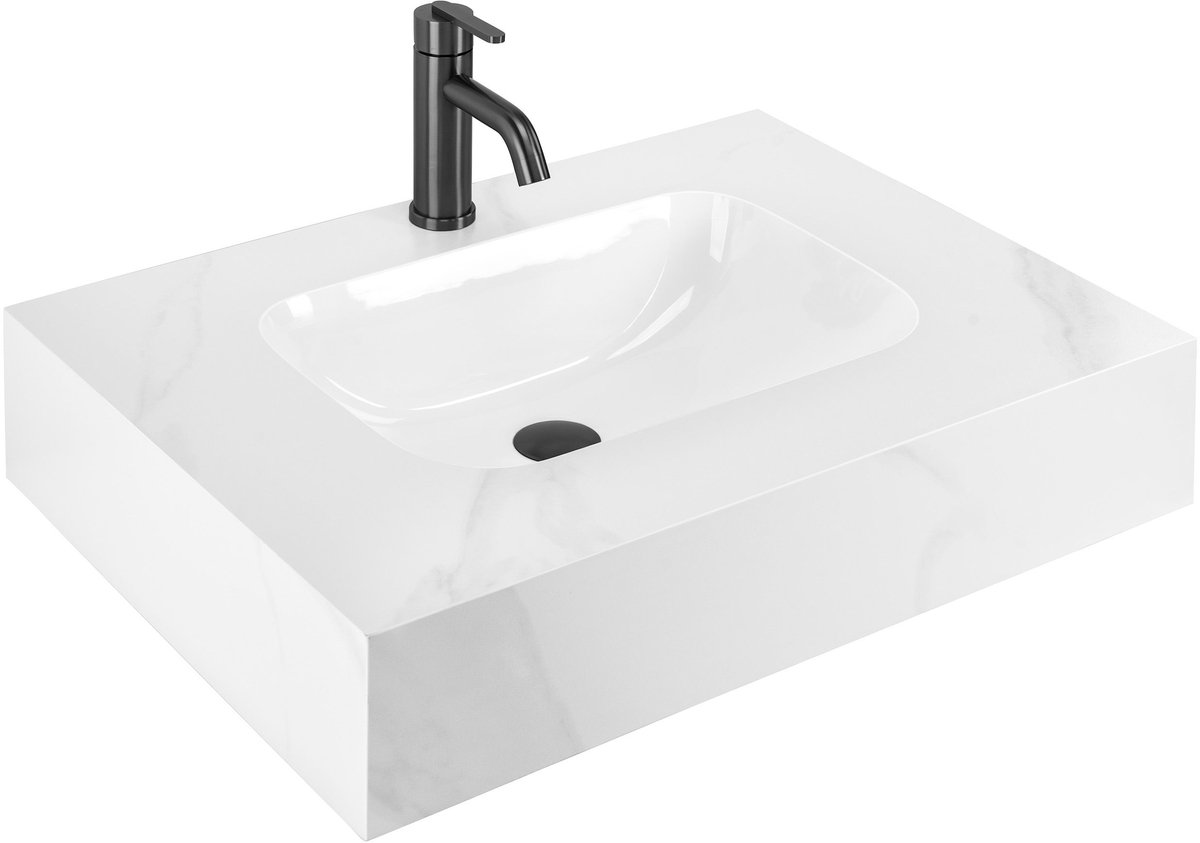 Rea - Wandwastafel Aresa Belt White 70 - 70 x 50 x 16,5 cm