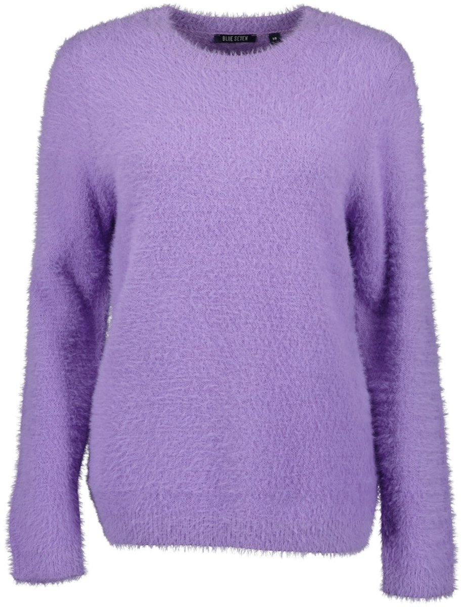 Blue Seven - dames - Trui 248137 lila ronde hals harig Blue Seven - maat 42