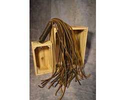 Flogger Hardtail- 36 tails - echt leder - 2 tinten bruin - Zweep flogger - Erotische Zweep – BDSM – Seks zweep – Bondage – Sm zweep – Leer – bicolor - Flogger - SM