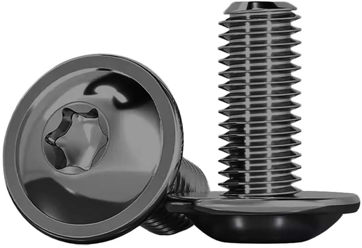 Pack van 10 M8 x 12 mm Platte Kop Schroeven met Flens, Torx Schroeven, Roestvrij Staal, ISO 7380-2, Geschikt voor Bevestiging en Montage, Duurzaam en Corrosiebestendig