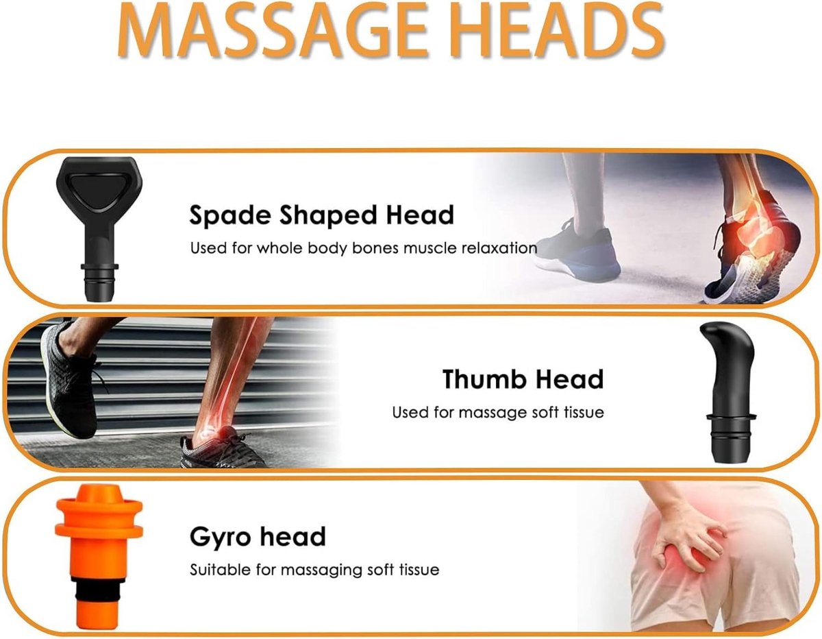 Shenzhen Haorui Vervangbare Massage Gun Accessoires - 9 Massagekoppen - afbeelding 3