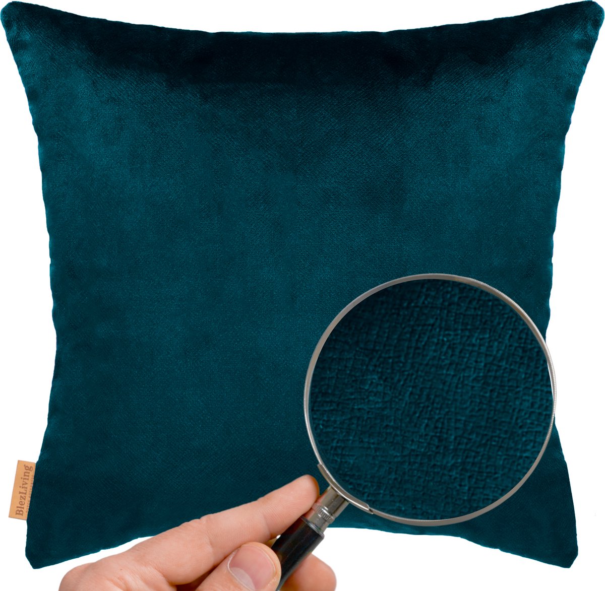 COHOSO Sierkussen Velours Fluweel Petrol 60x60 cm