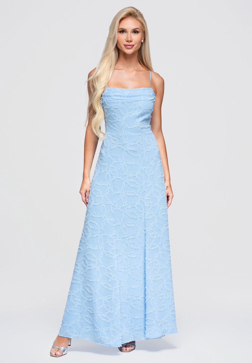 LARICA Jurk - Veters - Gebloemd - Jurk Blauw S
