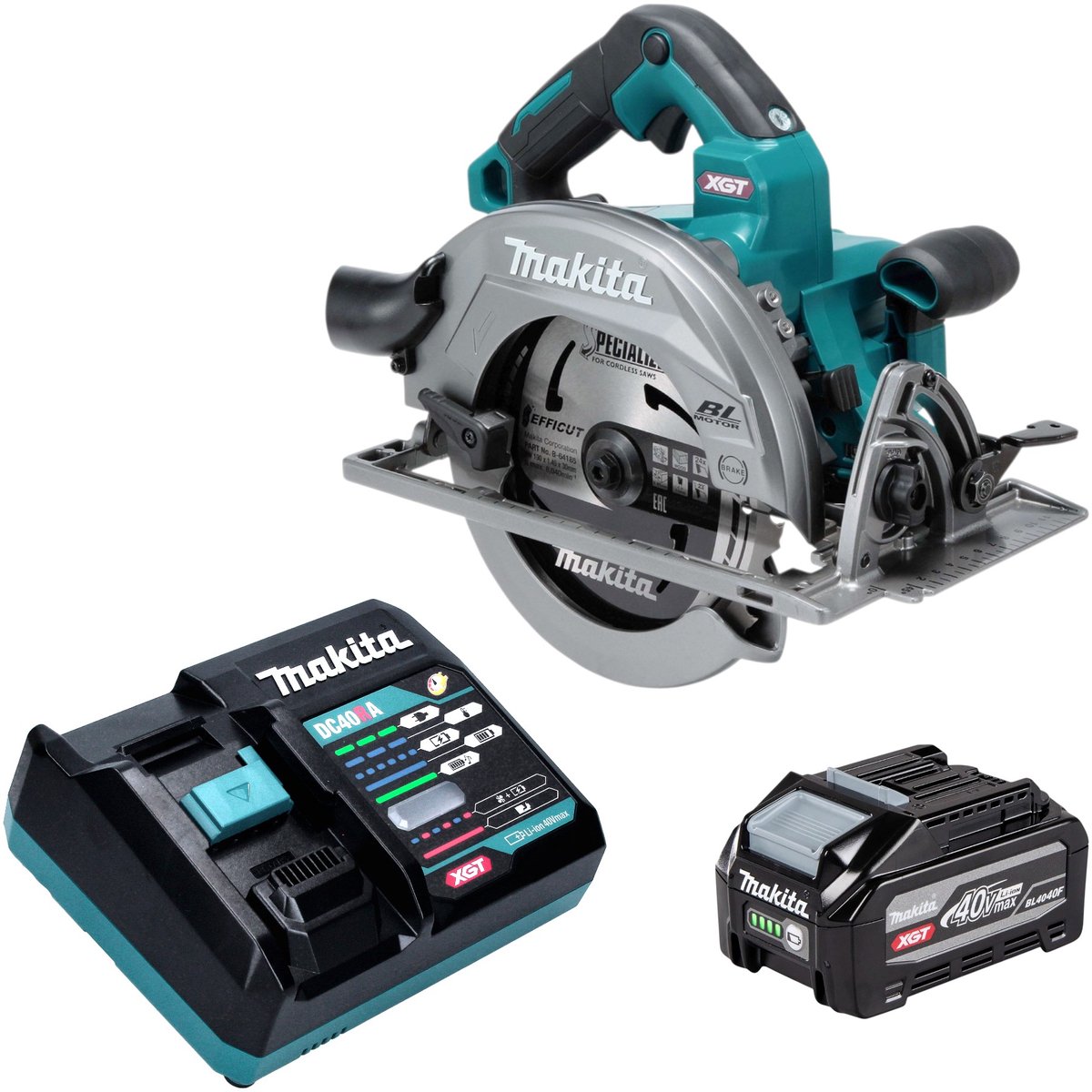 Makita HS 003 GU101 accu-handcirkelzaag 40 V max. 190 mm borstelloos + 1x accu 4,0 Ah + oplader
