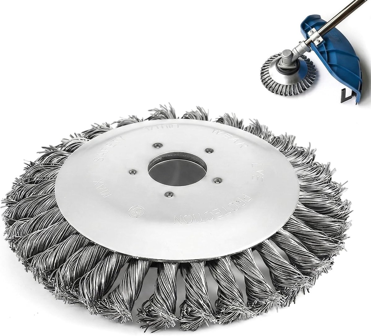 Onkruidborstel voor Bosmaaier - Draadborstel - Geschikt voor 25,4 mm Boring - 150 mm Diameter - Voor Tuinonderhoud