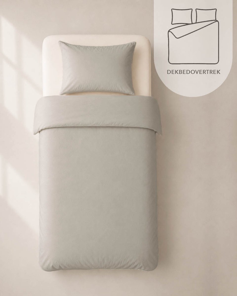 HOOMstyle Dekbedovertrek met kussenslopen - luxe micro Percale - dekbedovertrek - 140x220cm - 1 persoons - Zand