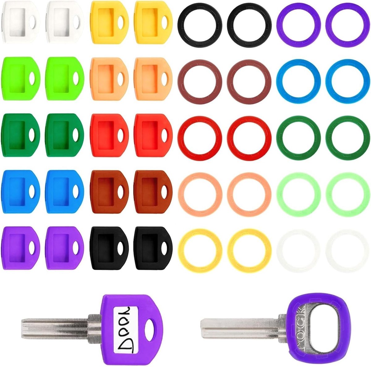 Set van 40 Toetsen Caps in 10 Kleuren, 24-28mm Ringen en Covers, Ruimtebesparend Ontwerp voor Toetsenborden