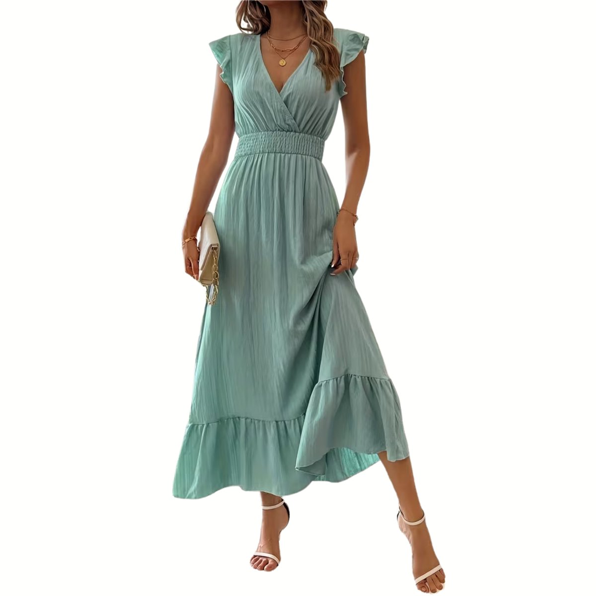 Currero Zomerjurk Dames Zomerjurken Volwassenen Vrouwen Midi Jurk Ibiza Stijl Sundress Dress S Lichtgroen