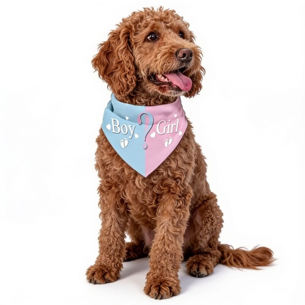 Honden bandana Boy or Girl roze/blauw - hond - bandana - boy or girl - genderreveal - baby - geboorte - zwanger - huisdier