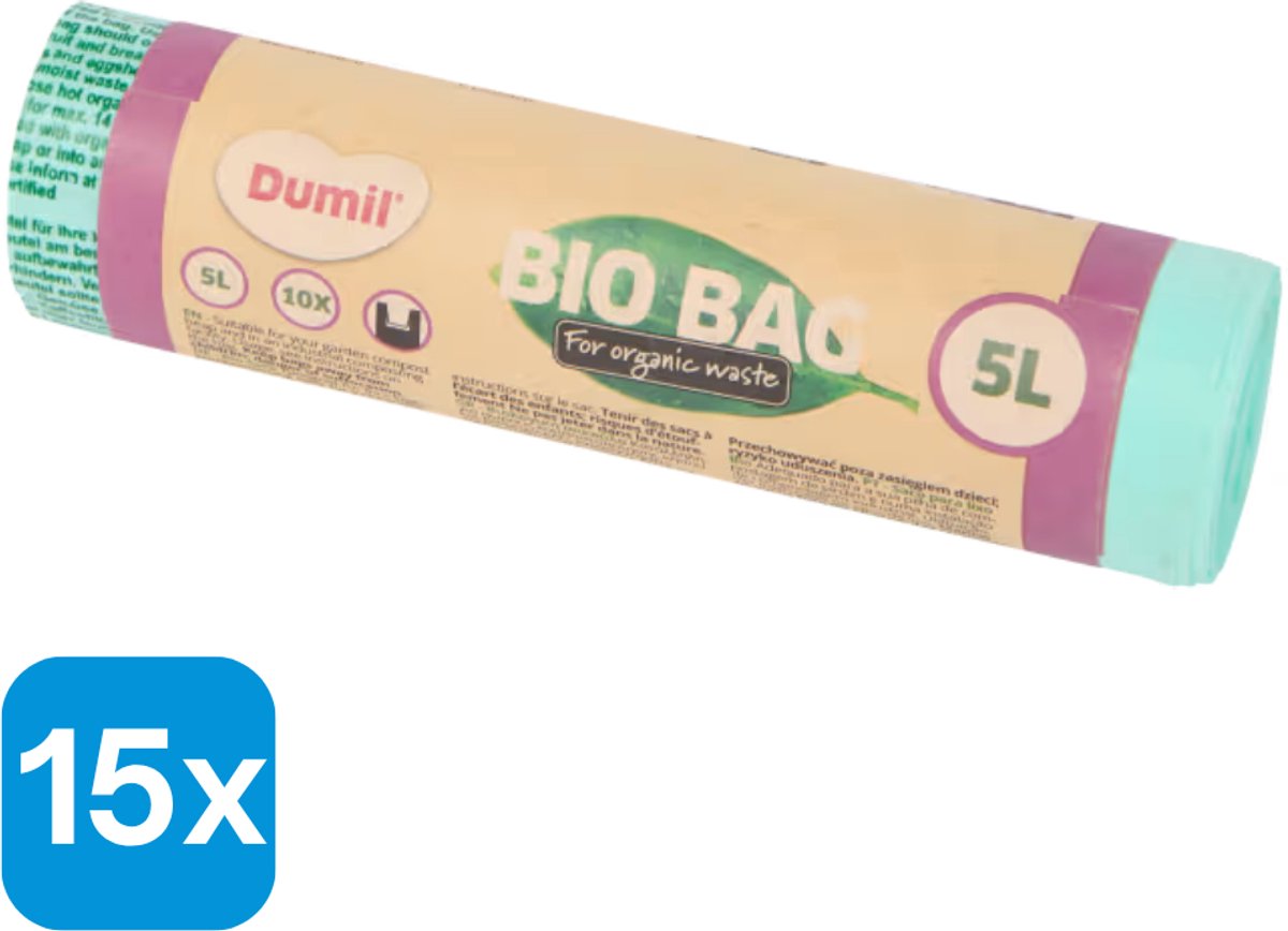 15 x 5L Dumil bio-afvalzakken - Bio Rollen