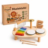 Dutchers® Montessori Muziektafel – Educatief Houten Speelgoed - Grondig CE Gekeurd – Muzikale Activiteitentafel met Instrumenten - Speelgoedtafel - Muziekspeelgoed voor Kinderen – Speeltafel voor Peuters – Kindertafel - Cadeau