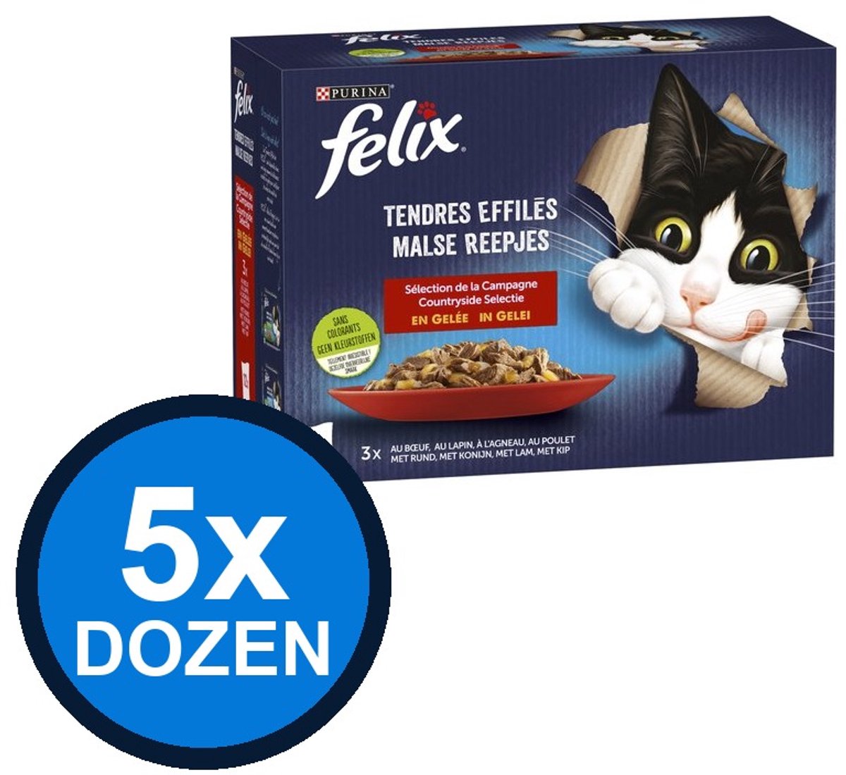 Felix Felix - Elke Dag Feest In Gelei Countryside Selectie Multipack - Kattenvoer Natvoer - 1.02 kg