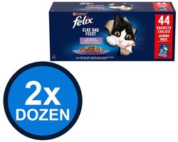 2x Felix - Elke Dag Feest In Gelei Mix Selectie Multipack - Kattenvoer Natvoer - 3.74 kg