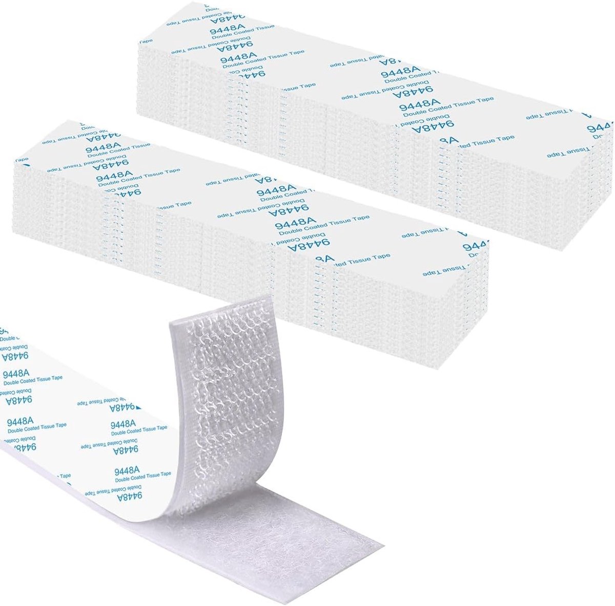 Extra sterke dubbelzijdige plakband, herbruikbare witte tape voor diverse toepassingen, 20 stuks, 2 x 10 cm, ideaal voor tapijt en huishoudelijk gebruik