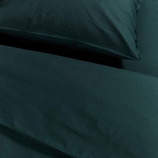 Ambiante Cotton Uni dekbedovertrek - Effen - Eenpersoons - 140x200/220 - Donker Groen van Merkloos — afbeelding 5