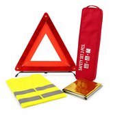 Veiligheidsset Auto 3-delig | Gevarendriehoek | Veiligheidsvest XL | Isolatiedeken | Auto Noodpakket | Pechset | EHBO Auto | Auto Veiligheid | Reflectievest | Overlevingsdeken | Auto Accessoires