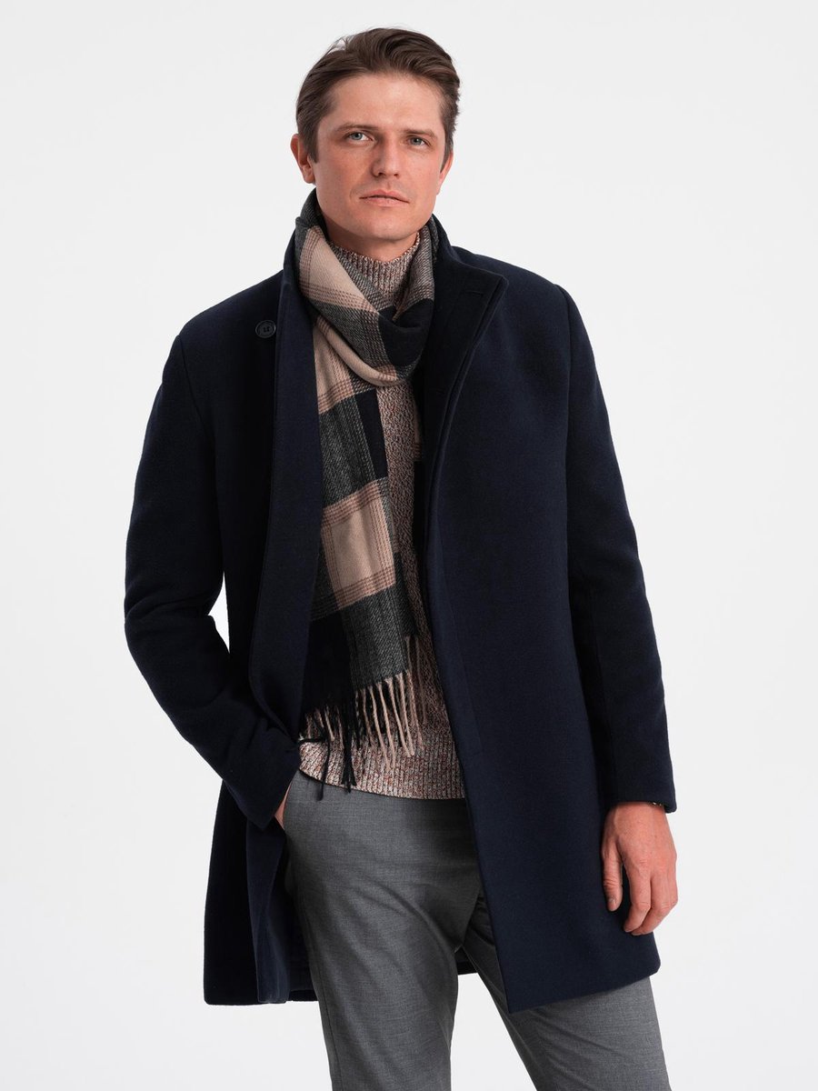OMBRE Jas - polyester - knopen - gemeleerd Marine XL