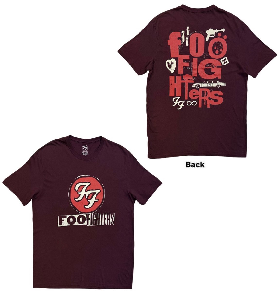 Foo Fighters - Albums Symbols Heren Tshirt - L - Rood