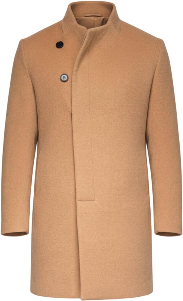 OMBRE Jas - Knopen - Effen Koffie L