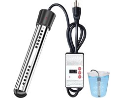 Elektrische Dompelverwarmer - 2000W - Dompelaar - Snelwaterverwarmer - Slimme timer - Waterverwarmer - Zwembadwaterverwarmer - Reisdompelaar - Draagbare - Veilig & Duurzaam - Voor Bad, Emmer & Voetenbad - Automatische veiligheidsuitschakeling