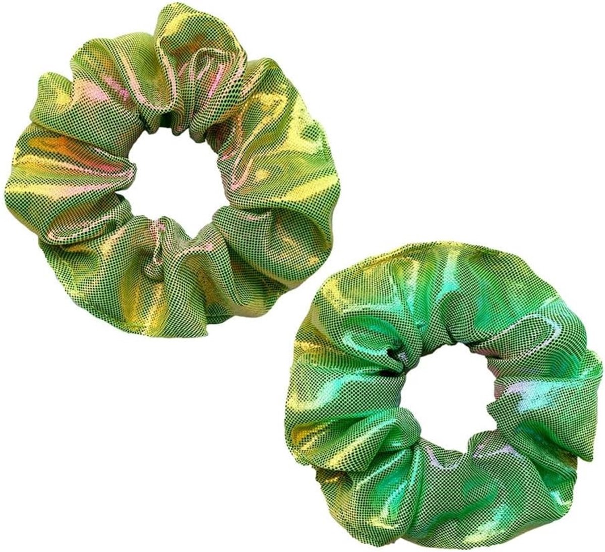 Set van 2 Elastische Haarbanden in Metallic, Regenboog Haar Scrunchies en Haaraccessoires voor Vrouwen en Meisjes, Perfect voor Elke Gelegenheid